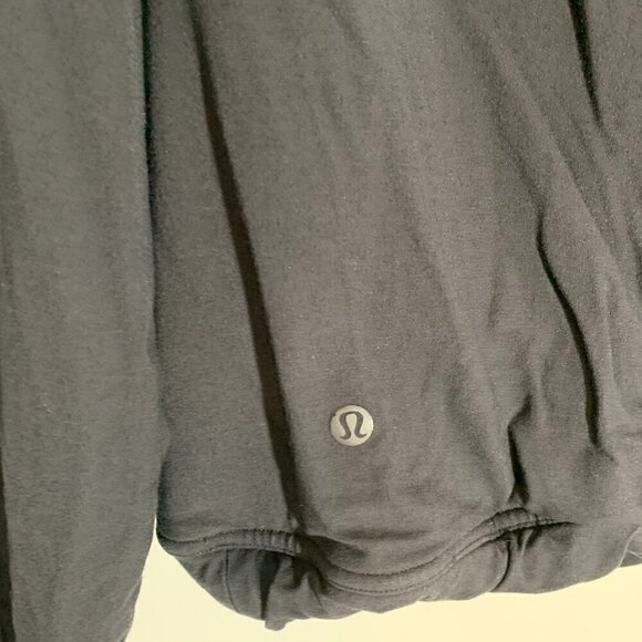 Lululemon black twisted & tucked pullover waist length hoodie sweatshirt - Picture 6 of 11